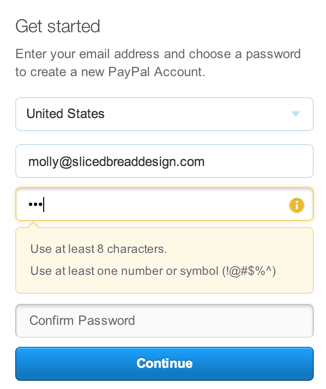 PayPal passwords